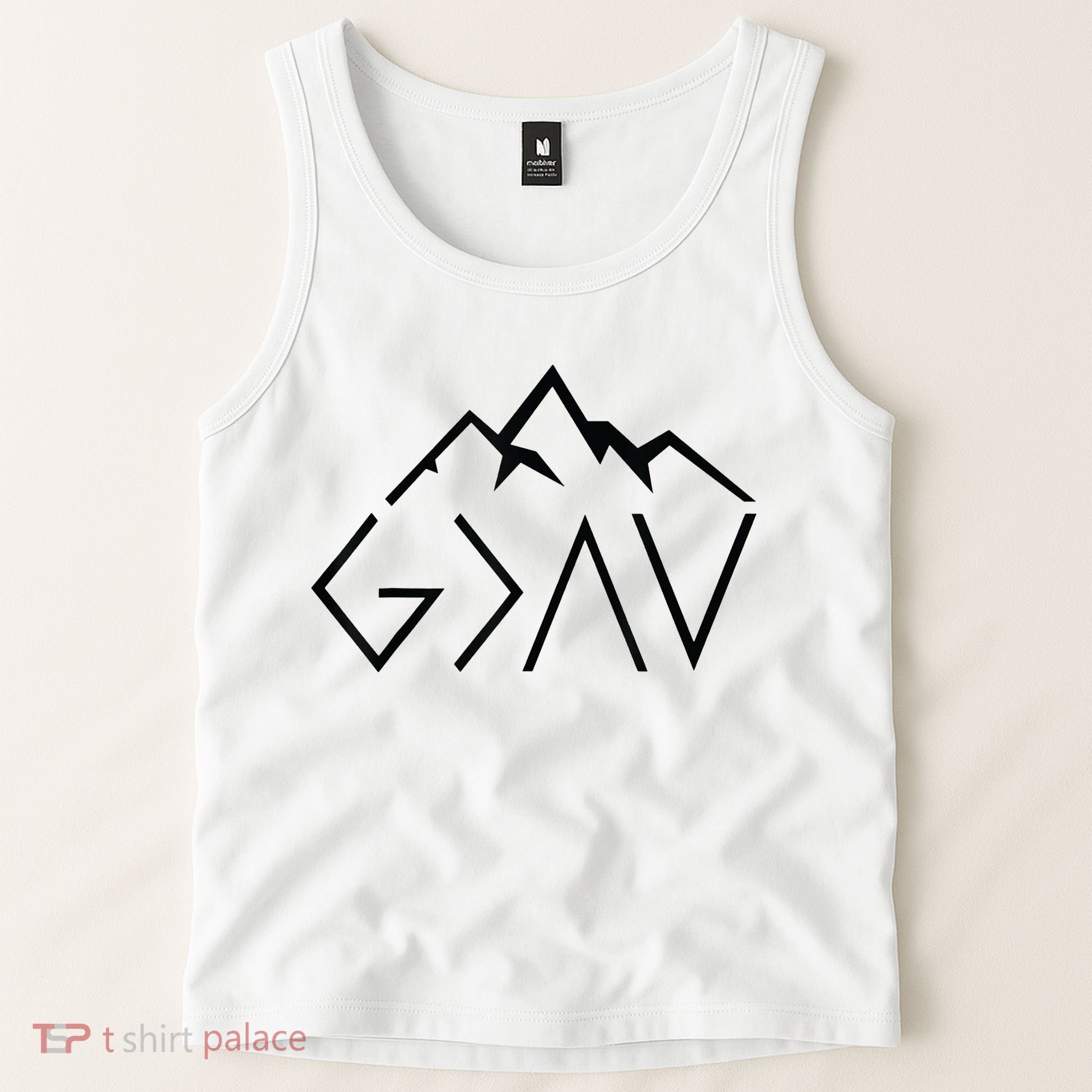 God Is Greater Than The Highs And Lows Minimalist Mountains Tank Top