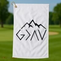 God Is Greater Than The Highs And Lows Minimalist Mountains Golf Towel thumb 1