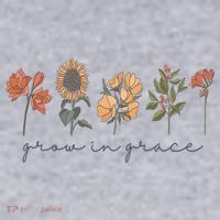 Grow In Grace Wildflower Boho Christian Scripture Religious Women's Sweatshirt thumb 2