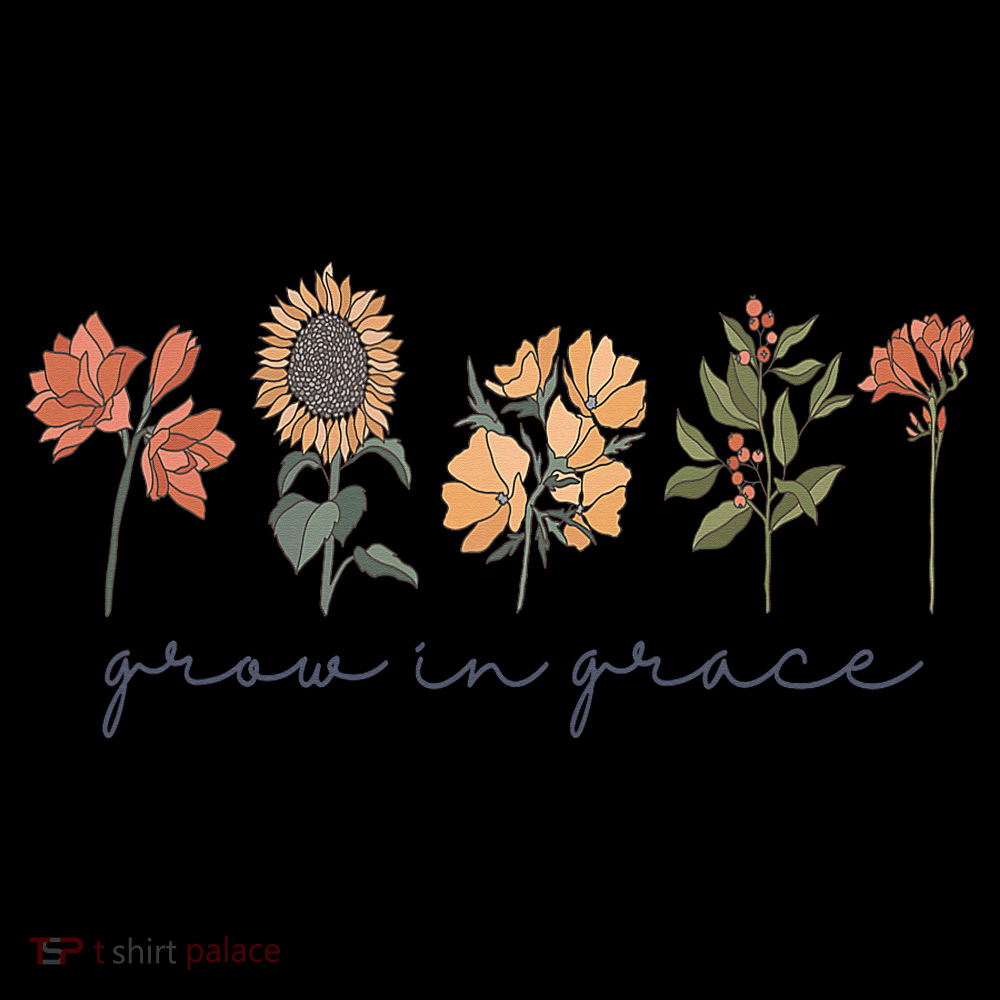 Grow In Grace Wildflower Boho Christian Scripture Religious 16oz Travel Tumbler