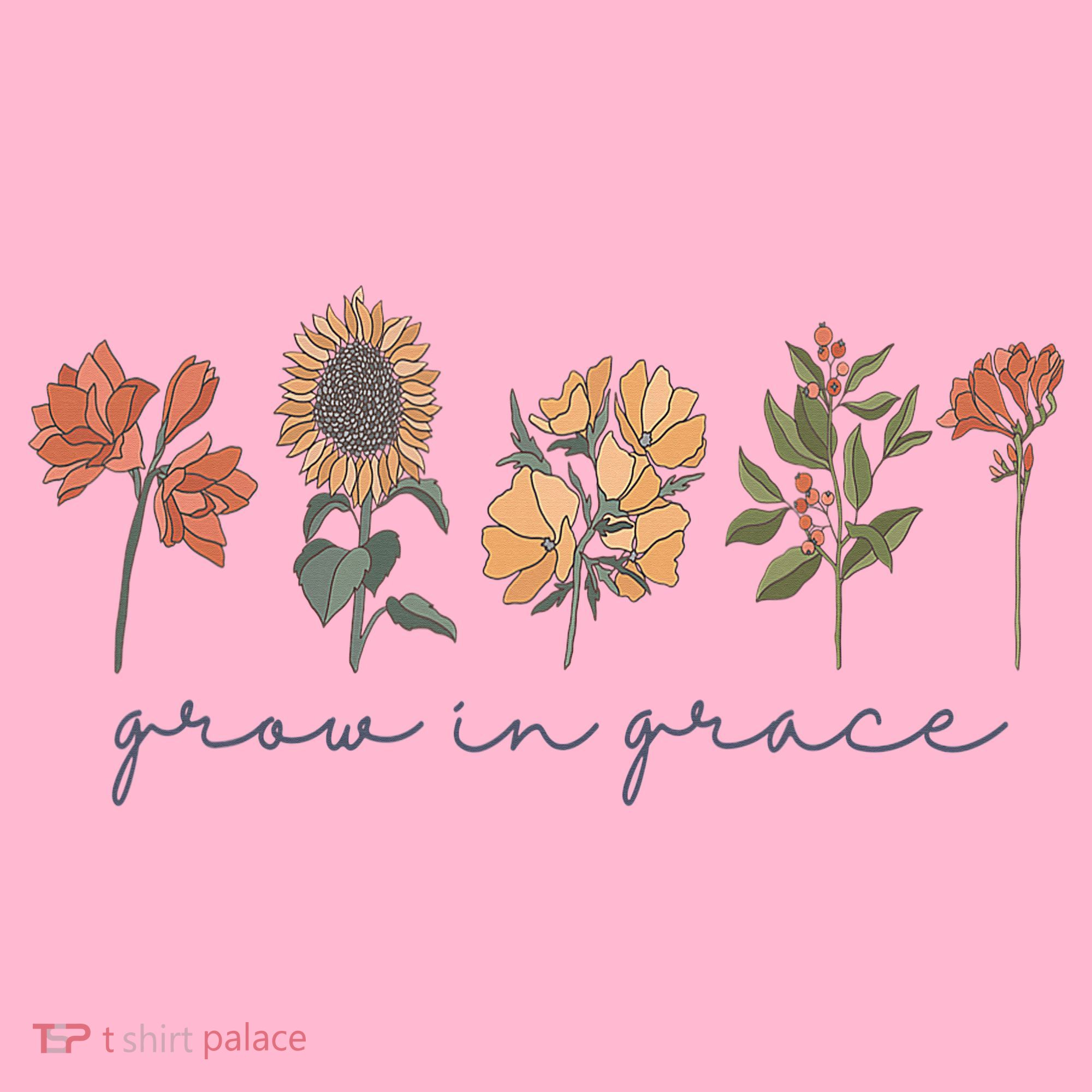 Grow In Grace Wildflower Boho Christian Scripture Religious Coaster