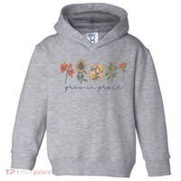 Grow In Grace Wildflower Boho Christian Scripture Religious Toddler Hoodie thumb 0