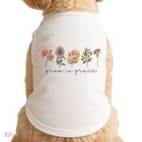 Grow In Grace Wildflower Boho Christian Scripture Religious Doggie Tank thumb 0