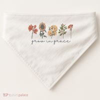 Grow In Grace Wildflower Boho Christian Scripture Religious USA-Made Doggie Bandana thumb 0