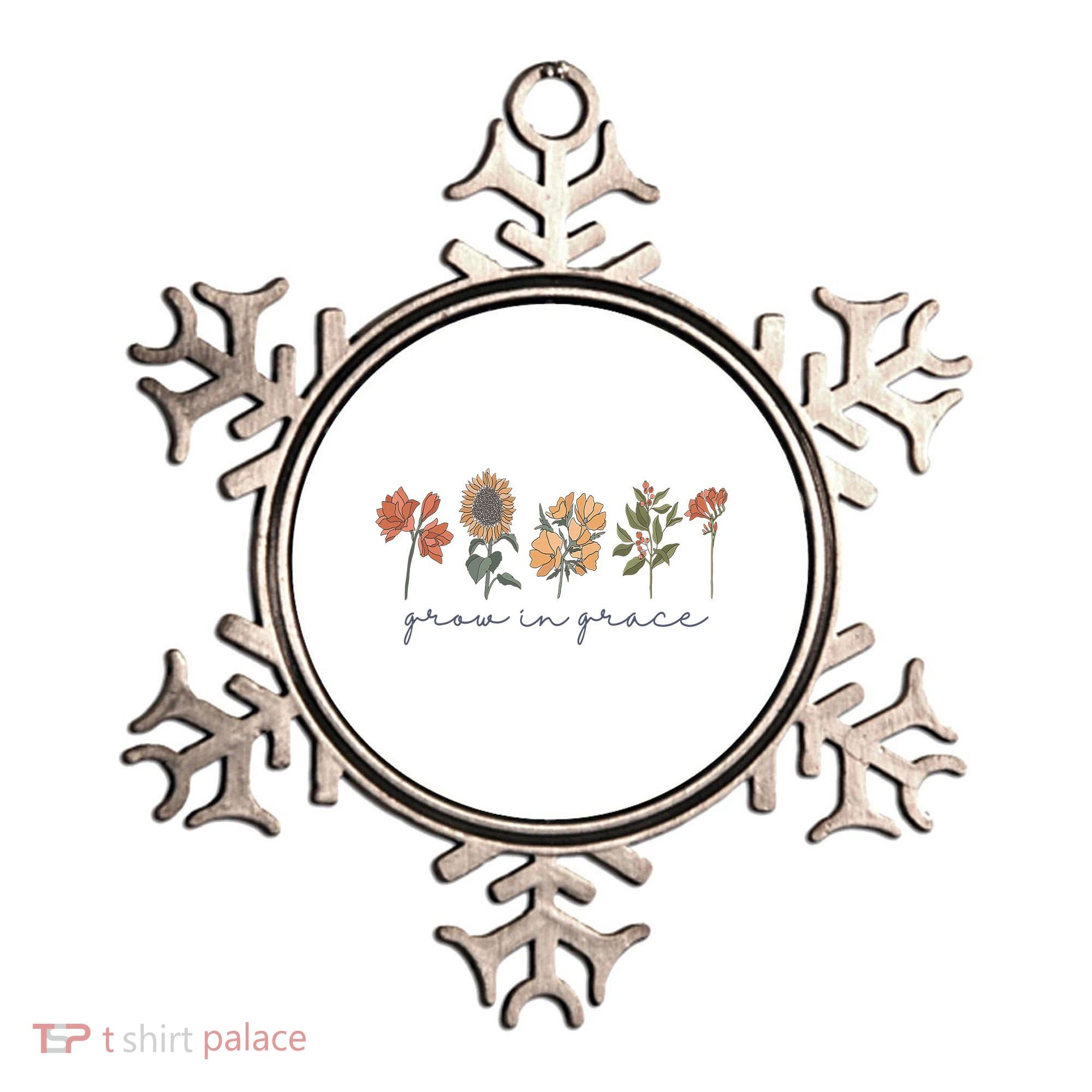Grow In Grace Wildflower Boho Christian Scripture Religious Ornament
