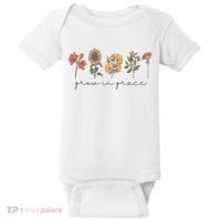 Grow In Grace Wildflower Boho Christian Scripture Religious Baby Bodysuit thumb 0