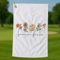 Grow In Grace Wildflower Boho Christian Scripture Religious Golf Towel thumb 1