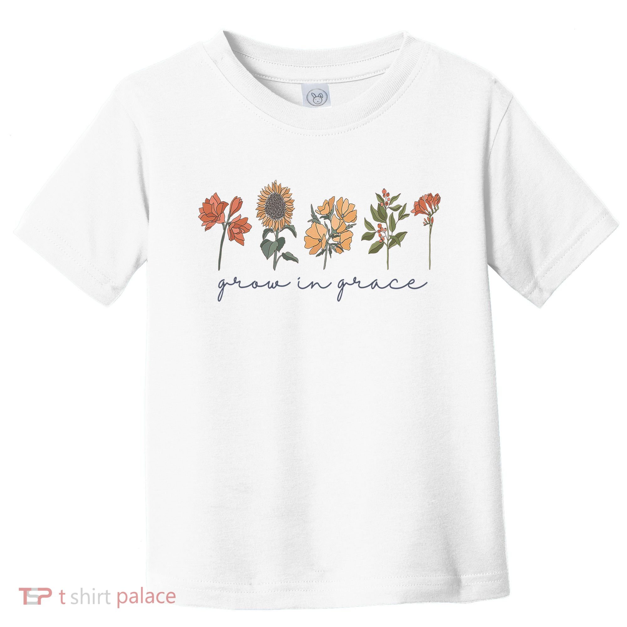 Grow In Grace Wildflower Boho Christian Scripture Religious Toddler T-Shirt