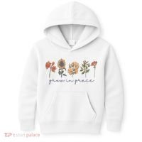 Grow In Grace Wildflower Boho Christian Scripture Religious Kids Hoodie thumb 0