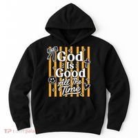 God Is Good Everyday Retro Stripe Christian Quote Hoodie thumb 0