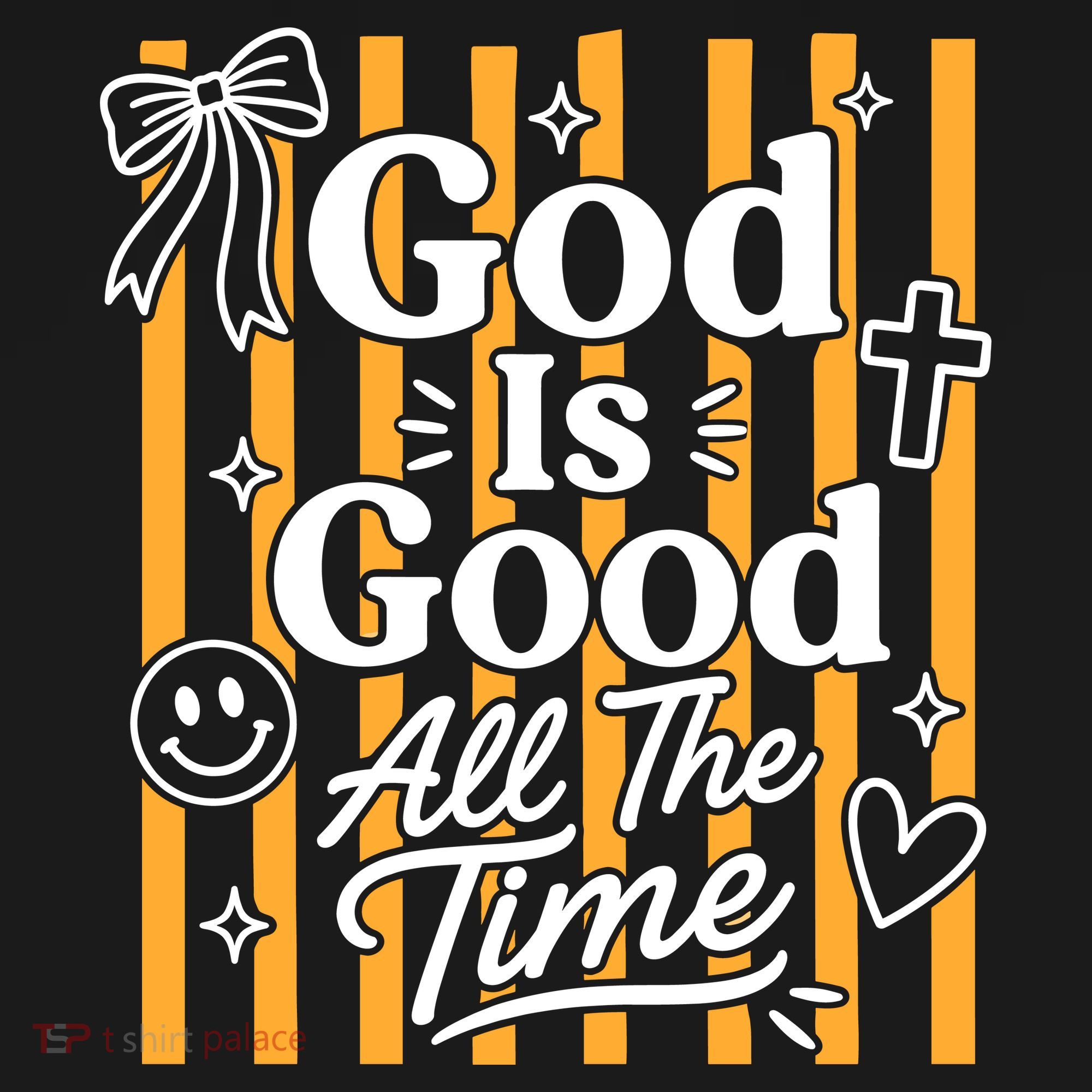 God Is Good Everyday Retro Stripe Christian Quote Long Sleeve Shirt