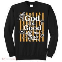God Is Good Everyday Retro Stripe Christian Quote Sweatshirt thumb 0