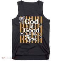 God Is Good Everyday Retro Stripe Christian Quote Tank Top thumb 0