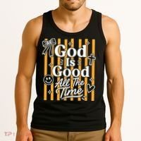 God Is Good Everyday Retro Stripe Christian Quote Tank Top thumb 3