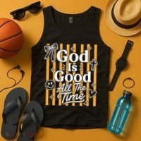 God Is Good Everyday Retro Stripe Christian Quote Tank Top thumb 4