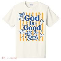 God Is Good Everyday Retro Stripe Christian Quote T-Shirt thumb 0