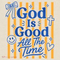 God Is Good Everyday Retro Stripe Christian Quote T-Shirt thumb 2