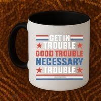 Get In Good Necessary Trouble John Lewis Protest Coffee Mug thumb 2