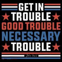 Get In Good Necessary Trouble John Lewis Protest Women's Hoodie thumb 2