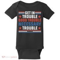 Get In Good Necessary Trouble John Lewis Protest Baby Bodysuit thumb 0