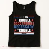 Get In Good Necessary Trouble John Lewis Protest Tank Top thumb 2