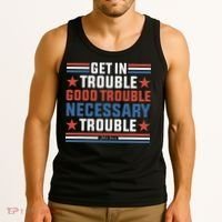 Get In Good Necessary Trouble John Lewis Protest Tank Top thumb 3