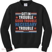 Get In Good Necessary Trouble John Lewis Protest Kids Sweatshirt thumb 0