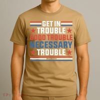 Get In Good Necessary Trouble John Lewis Protest T-Shirt thumb 3