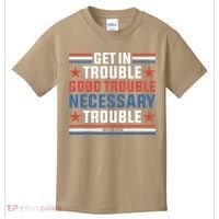 Get In Good Necessary Trouble John Lewis Protest Kids T-Shirt thumb 0