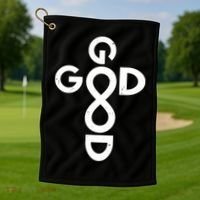 Good Is Good Cross Jesus Logo Golf Towel thumb 1