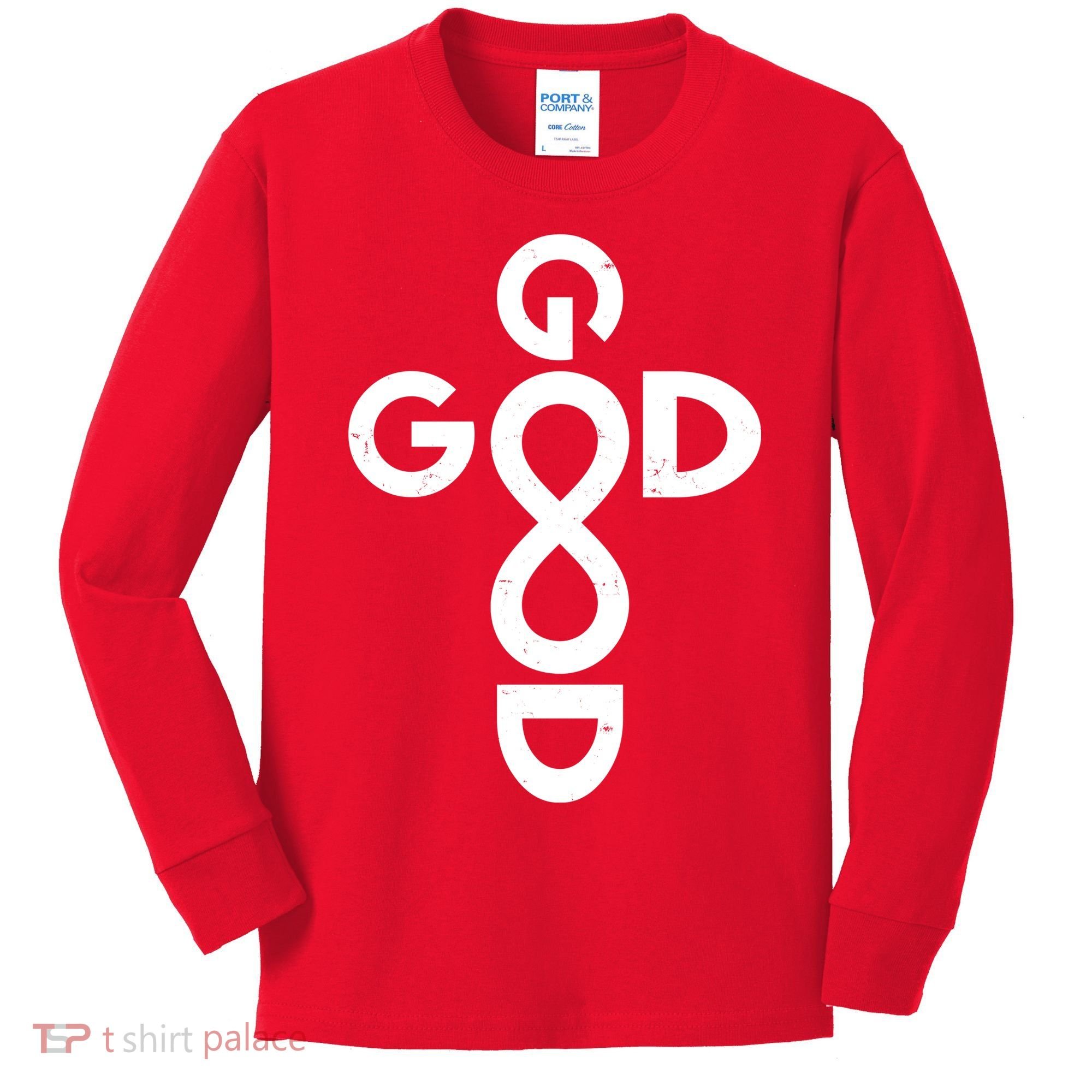Good Is Good Cross Jesus Logo Kids Long Sleeve Shirt