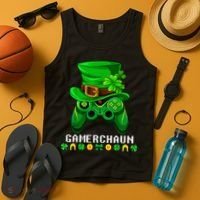 Gamerchaun Irish Gaming St Patricks Day Gamer Tank Top thumb 4