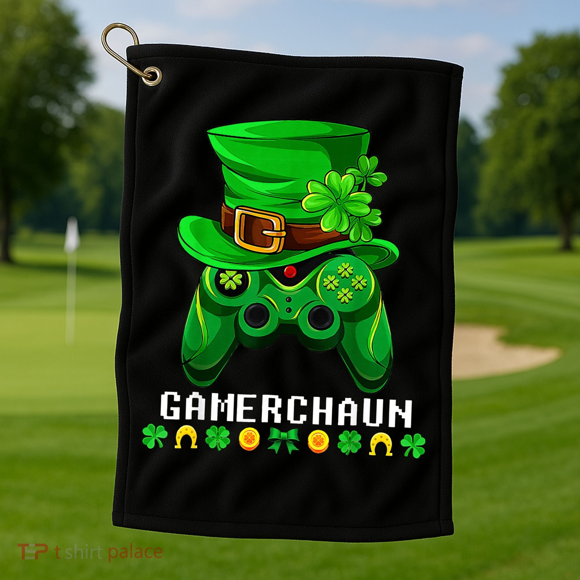 Gamerchaun Irish Gaming St Patricks Day Gamer Golf Towel