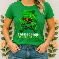 Gamerchaun Irish Gaming St Patricks Day Gamer Women's T-Shirt thumb 2