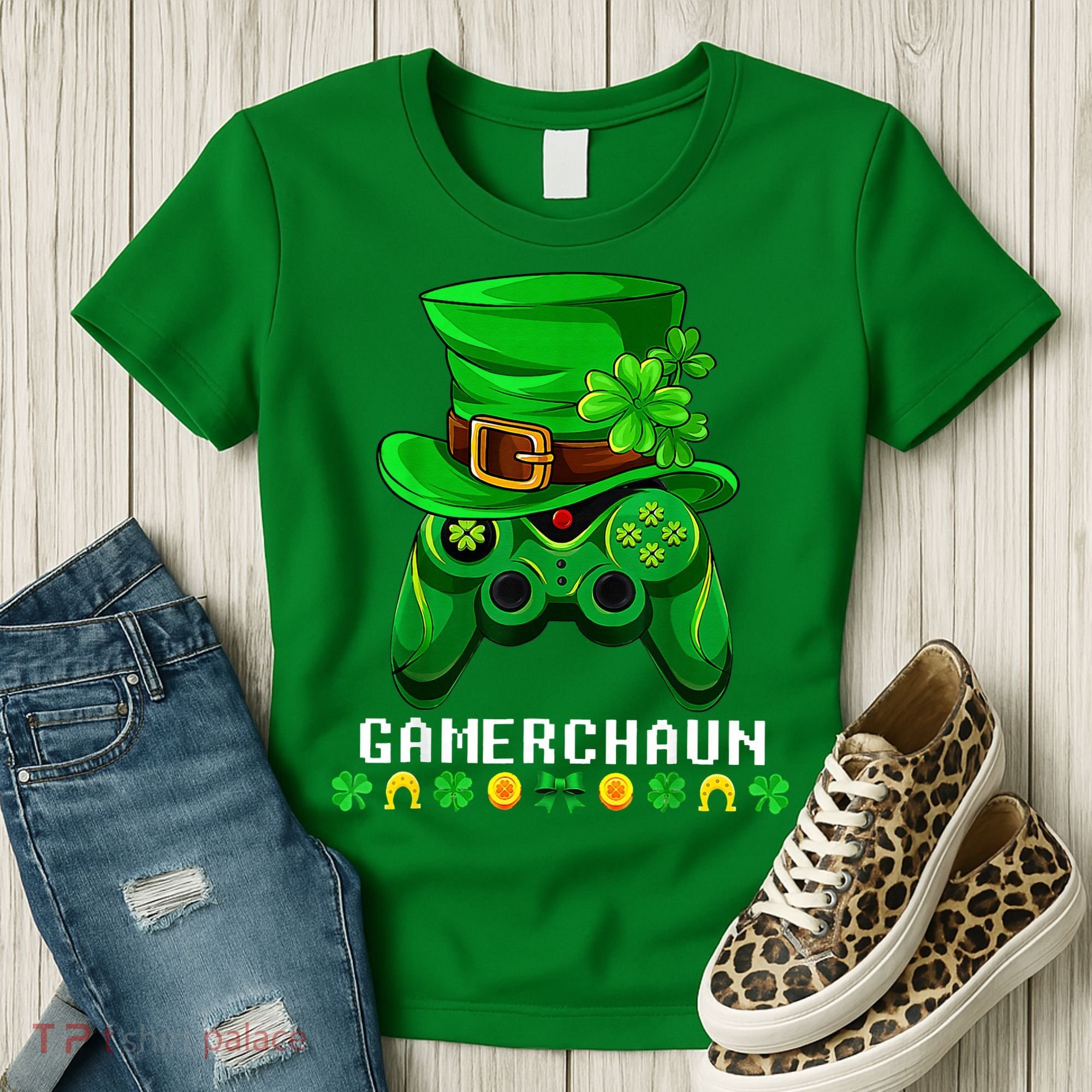 Gamerchaun Irish Gaming St Patricks Day Gamer Women's T-Shirt