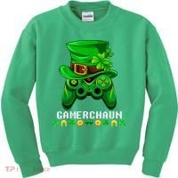Gamerchaun Irish Gaming St Patricks Day Gamer Kids Sweatshirt thumb 0