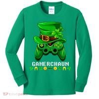 Gamerchaun Irish Gaming St Patricks Day Gamer Kids Long Sleeve Shirt thumb 0