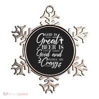 God Is Great Beer Is Good And People Are Crazy Drinking Gift Ornament thumb 0