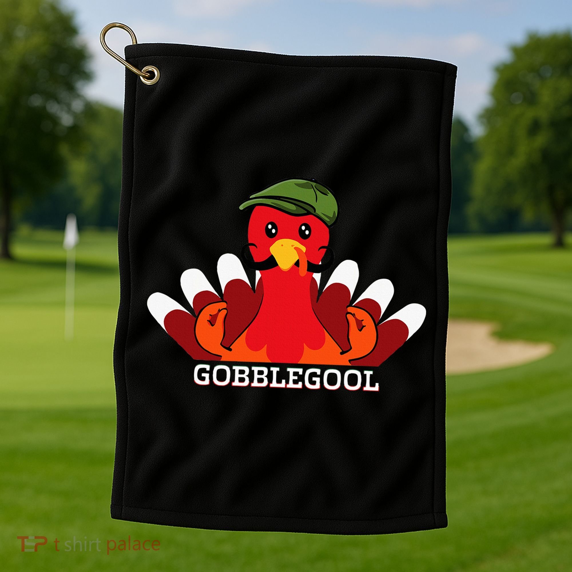 Gobblegool Italian Gobble Turkey Day Fall Thanksgiving Golf Towel