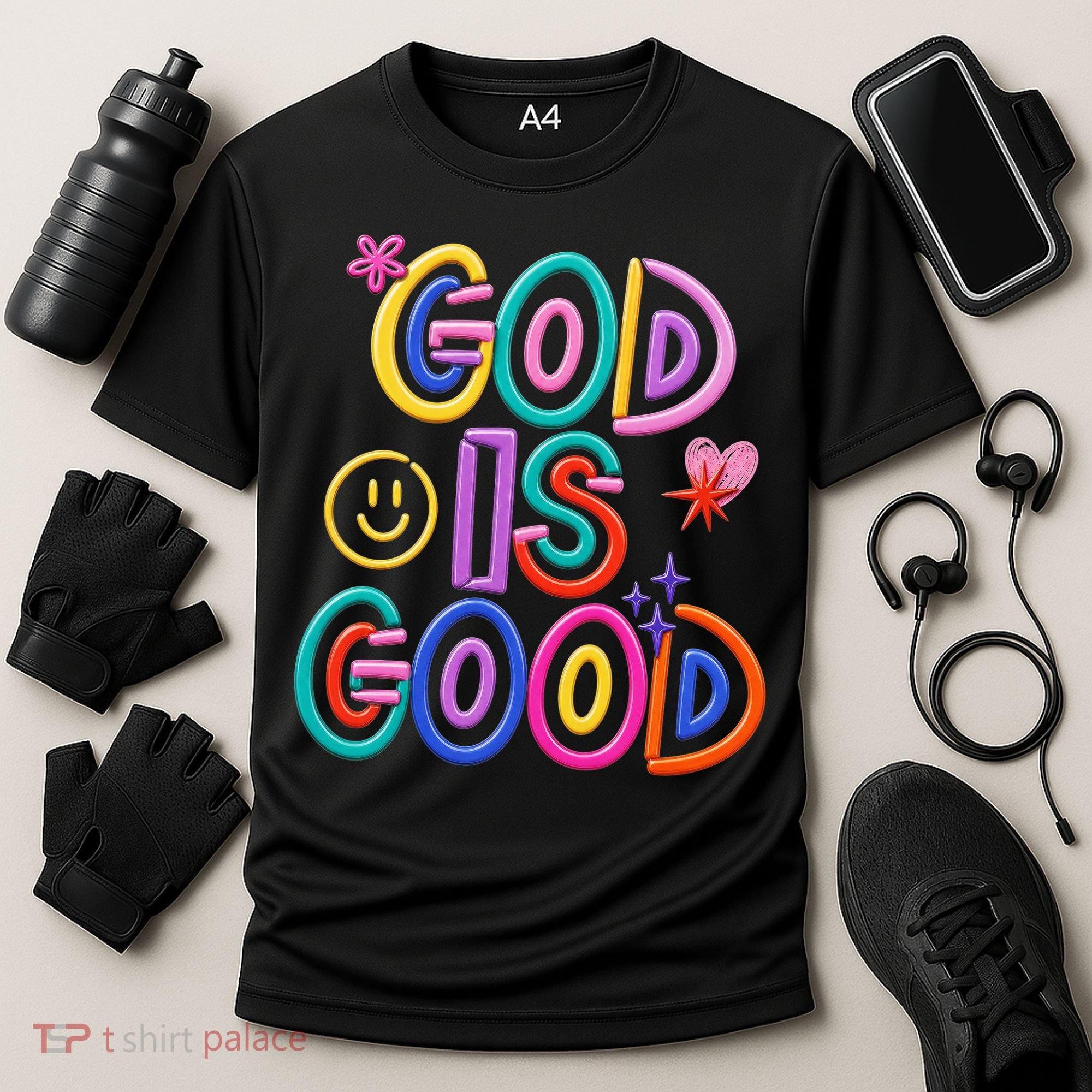 God Is Good Christian Religious Cooling Performance Crew T-Shirt