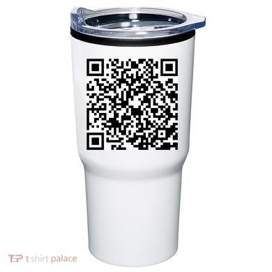 God Is Greater QR Code Tumbler back