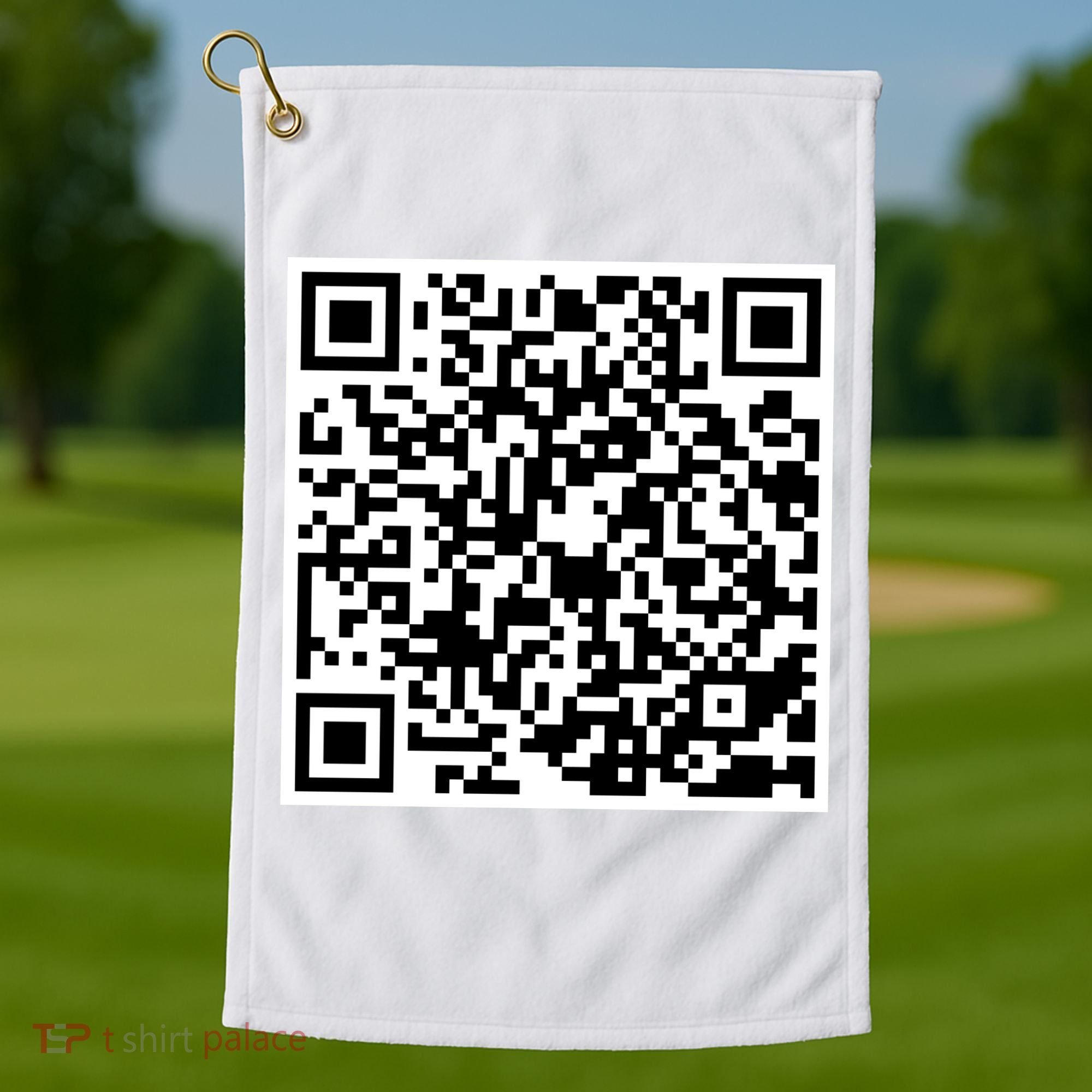 God Is Greater QR Code Golf Towel