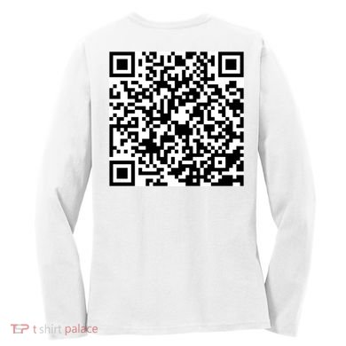 God Is Greater QR Code Women's Long Sleeve Shirt back