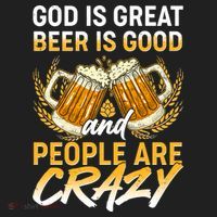 God Is Great Beer Is Good And People Are Crazy Golf Towel thumb 3