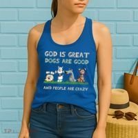 God Is Great Dogs Are Good And People Are Crazy Women's Tank Top thumb 2