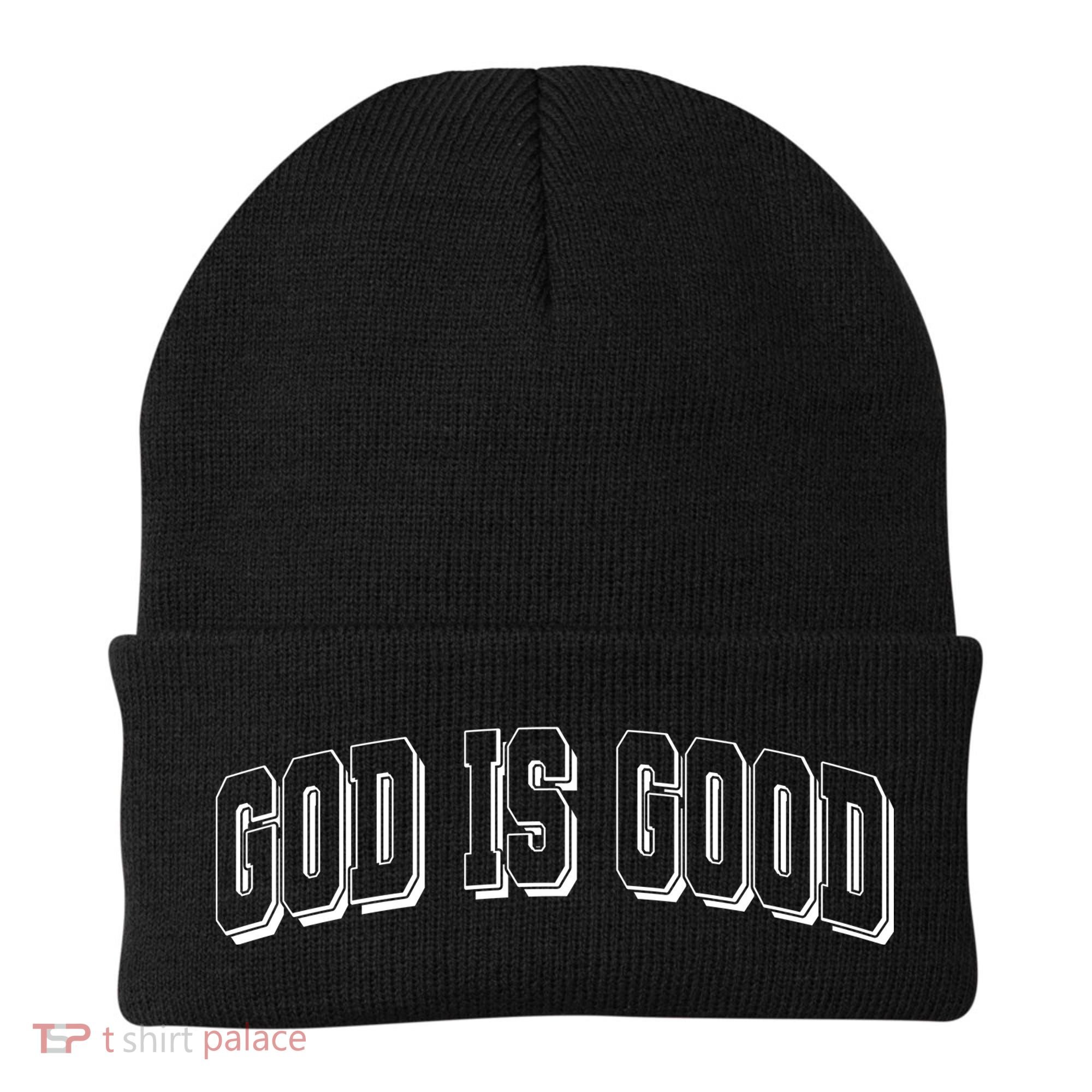 God Is Good Sports University Style Logo Beanie