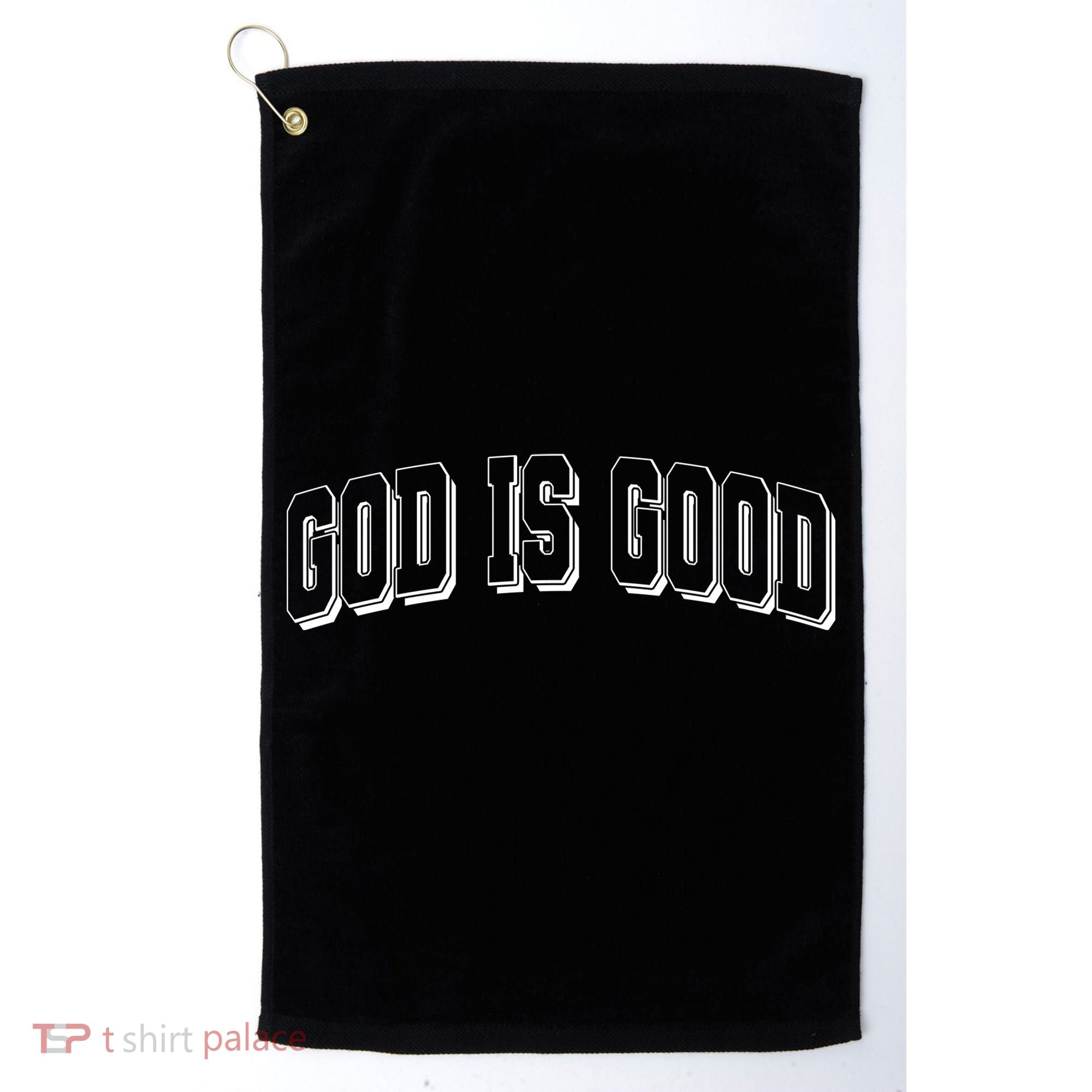 God Is Good Sports University Style Logo Golf Towel