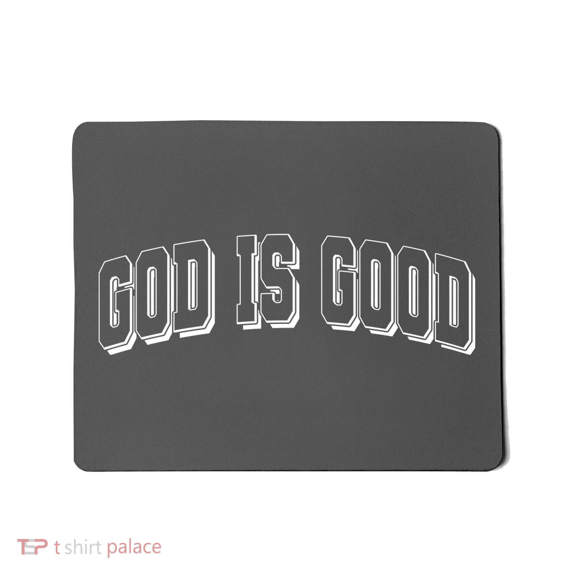 God Is Good Sports University Style Logo Mousepad