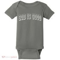 God Is Good Sports University Style Logo Baby Bodysuit thumb 0