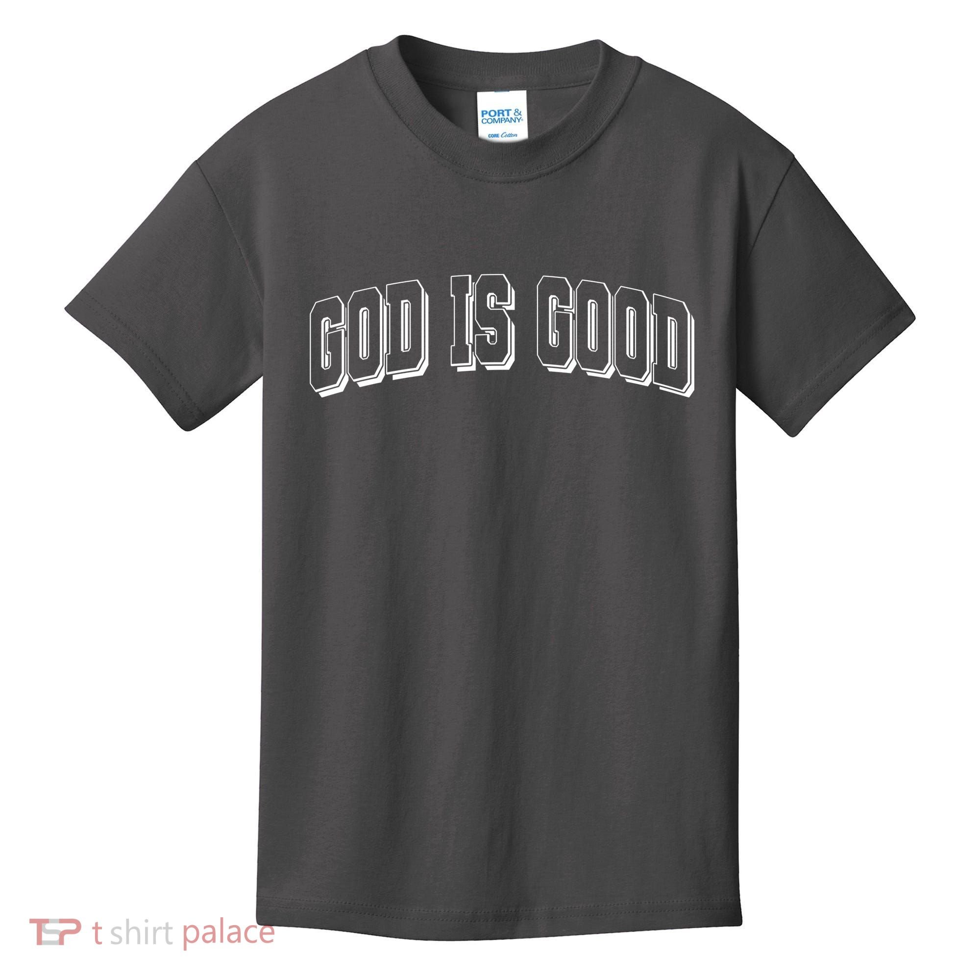 God Is Good Sports University Style Logo Kids T-Shirt
